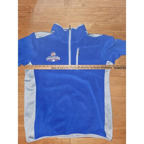 2016 World Champions Chicago Cubs Columbia Omni-Heat 1/4 Fleece Pullover Size L - Picture 8 of 14